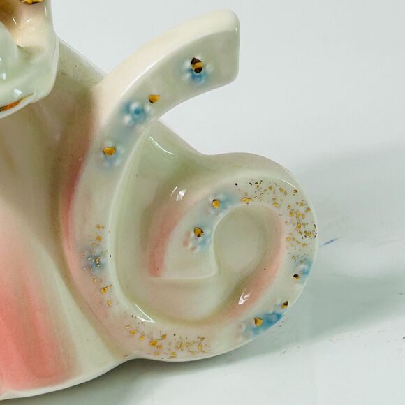 Josef Originals Birthday Girl Angel Figurine Age 6 Pink Gold Cake Topper 4" - Picture 6 of 7